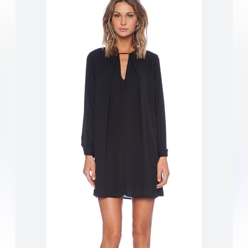 NWT Revolve krisa Long Sleeve Swing Dress in Black Sz Small